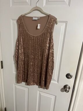 Avenue Rose Gold Sequin Tank Top